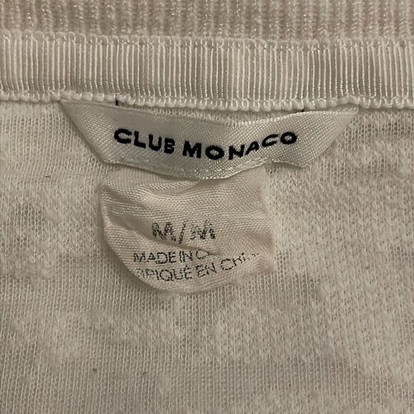 Club Monaco White Burnout Shirt Top Womens Medium Long Sleeves Knit - Picture 2 of 8